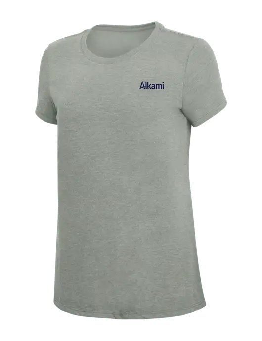 Womens Simply Soft Grey Frost 4.5oz  Poly/Combed Ring Spun Cotton T-Shirt w/Alkami Logo