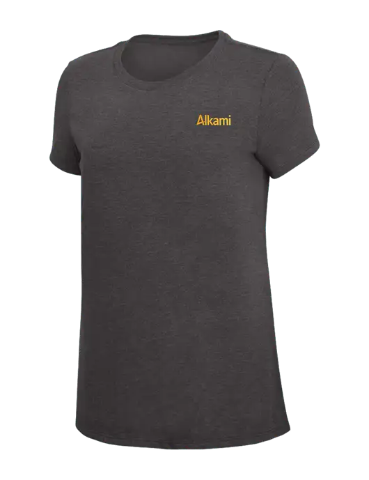 Womens Simply Soft Heather Charcoal 4.5oz  Poly/Combed Ring Spun Cotton T-Shirt w/Alkami Logo