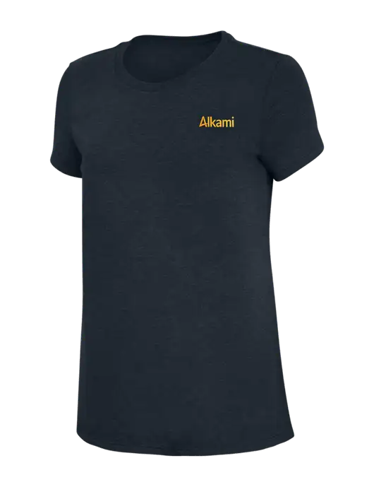 Womens Simply Soft Navy 4.5oz Poly/Combed Ring Spun Cotton T-Shirt w/Alkami Logo