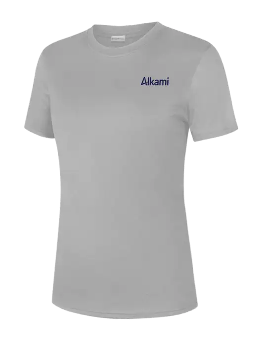  Womens Light Grey PosiCharge Competitor Tee w/Alkami Logo