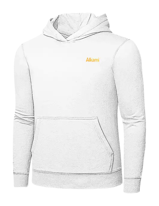 White 7.8 oz Ring Spun Hooded Sweatshirt w/Alkami Logo