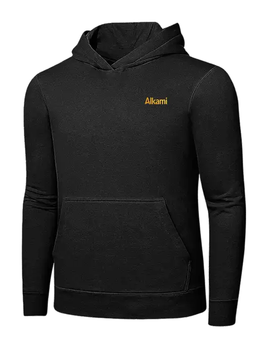 Jet Black 7.8 oz Ring Spun Hooded Sweatshirt w/Alkami Logo