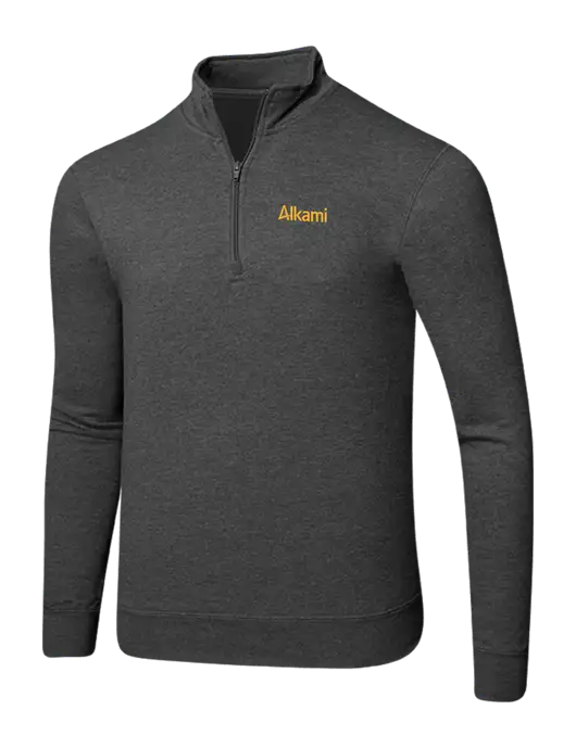 Dark Heather Grey 8.5 oz Ring Spun 1/4 Zip Pullover Sweatshirt w/Alkami Logo