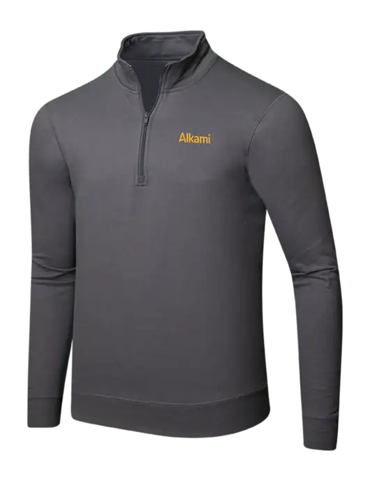 Charcoal 8.5 oz Ring Spun 1/4 Zip Pullover Sweatshirt w/Alkami Logo