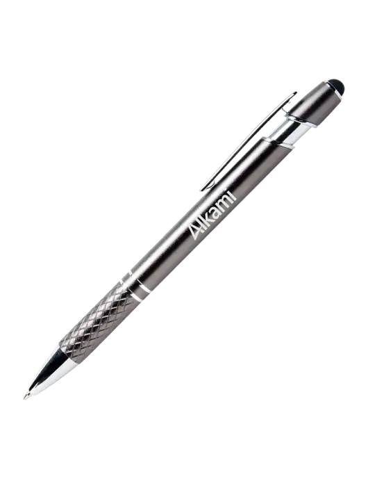 Valencia Gunmetal Stylus Pen - Black Ink w/Alkami Logo