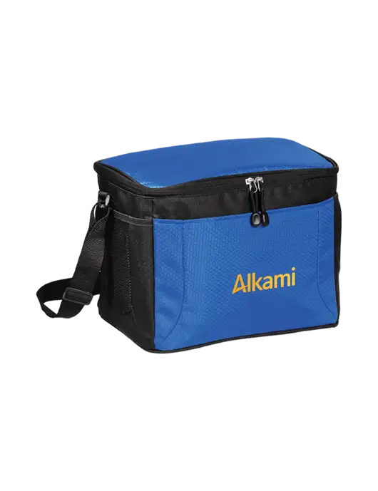 12 Can Twilight Blue/Black Cube Cooler  w/Alkami Logo