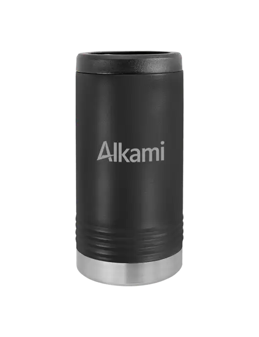 Polar Camel Powder Coated Black Vacuum Insulated Slim Beverage Holder w/Alkami Logo