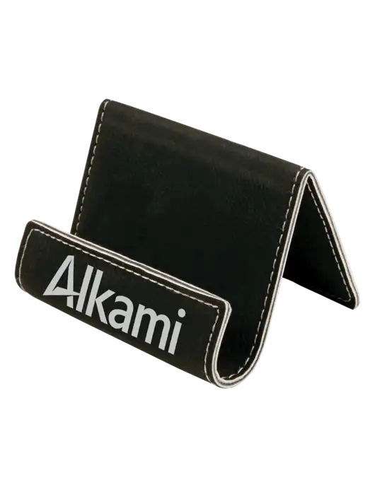 Black Leatherette Card & Phone Holder w/Alkami Logo