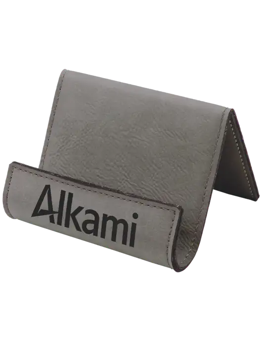 Grey Leatherette Card & Phone Holder w/Alkami Logo