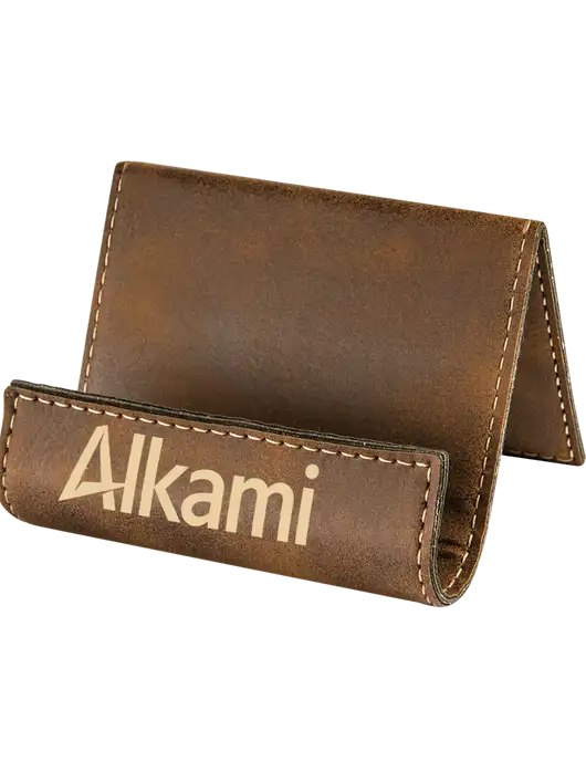 Rustic Leatherette Card & Phone Holder w/Alkami Logo