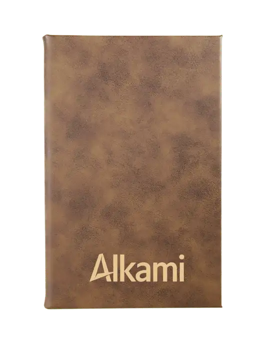 Rustic Leatherette 5.25 x 8.25 Journal w/Alkami Logo