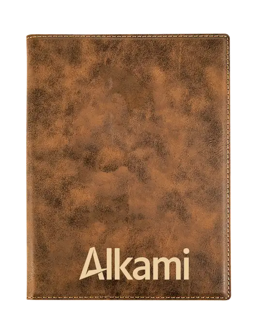Rustic Leatherette 7 x 9 Portfolio with Notepad w/Alkami Logo