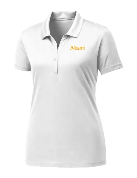 Womens White PosiCharge Competitor Polo w/Alkami Logo