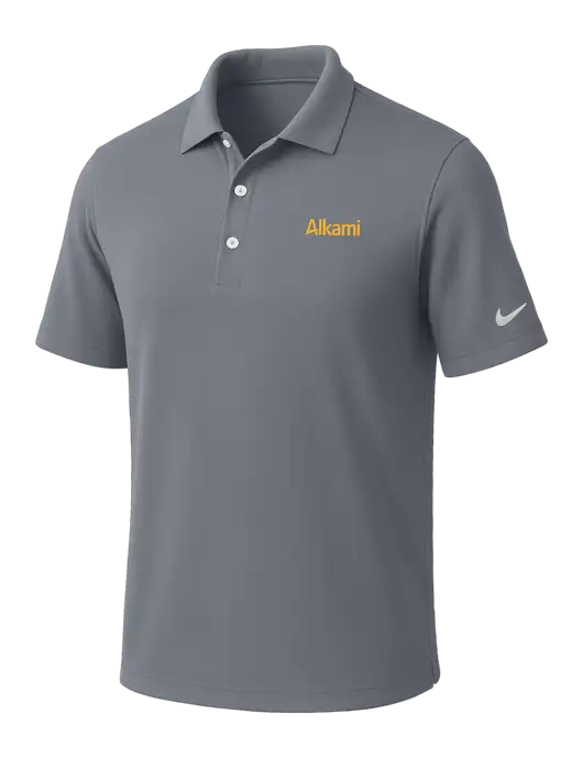 NIKE Medium Grey Dri-Fit Micro Pique Polo w/Alkami Logo