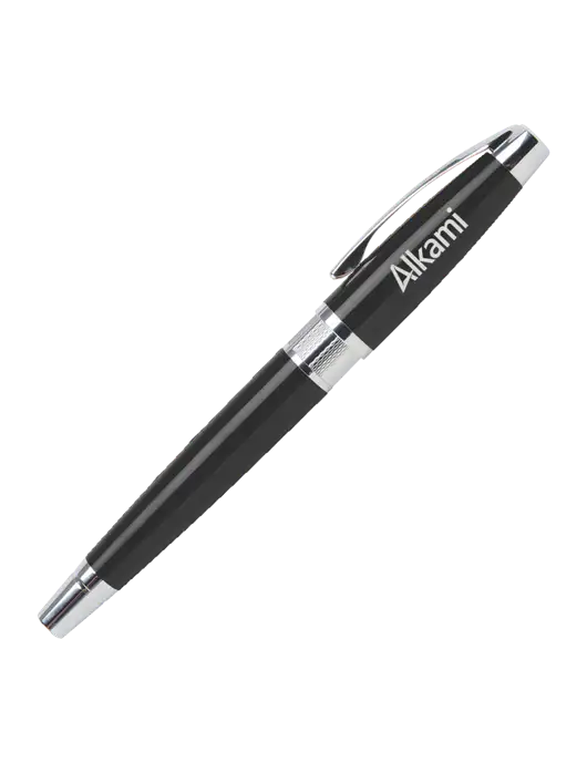 Masscotti Black Rollerball Pen - Black Ink w/Alkami Logo