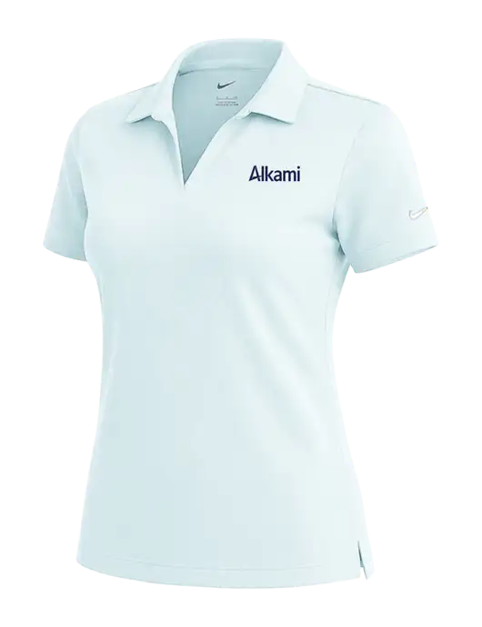 NIKE Very Light Blue Womens Dri-Fit Micro Pique Polo w/Alkami Logo