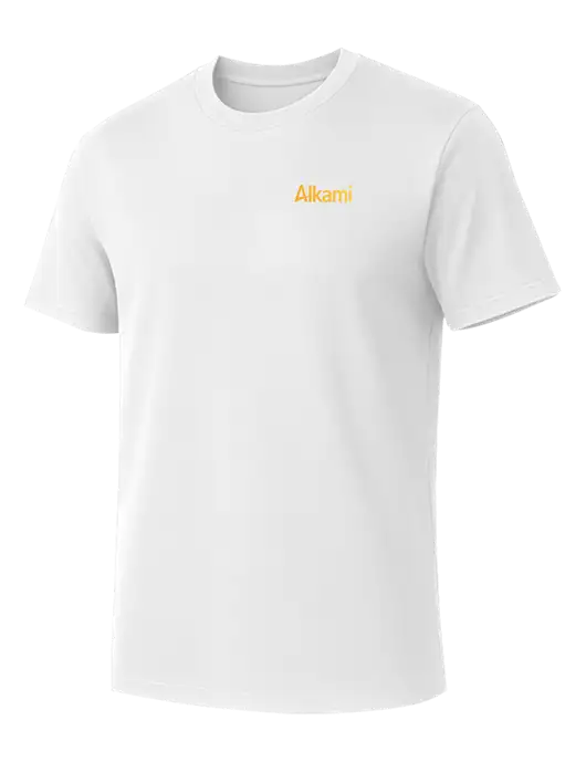 Allmade Bright White Organic Cotton Tee w/Alkami Logo