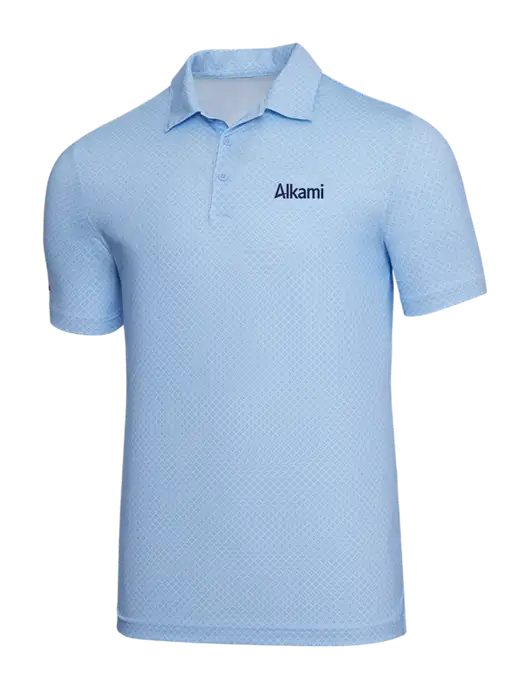 Adidas Light Blue Diamond Dot Print Polo w/Alkami Logo