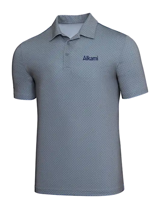 Adidas Light Grey Three Diamond Dot Print Polo w/Alkami Logo