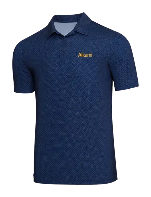 Adidas Navy Blue Diamond Dot Print Polo w/Alkami Logo