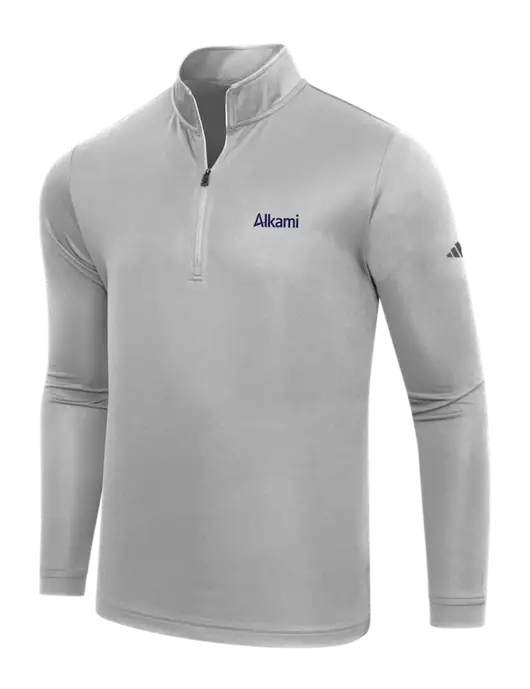 Adidas Medium Grey  Lightweight Quarter Zip Pullover w/Alkami Logo