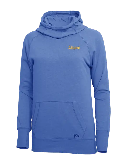 New Era Royal Heather Womens Tri-Blend Fleece Pullover Hoodie w/Alkami Logo