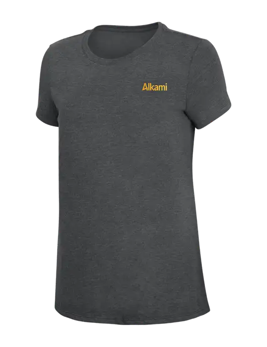 Womens Simply Soft Charcoal 4.5oz Poly/Combed Ring Spun Cotton T-Shirt w/Alkami Logo