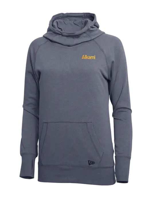 New Era True Navy Heather Womens Tri-Blend Fleece Pullover Hoodie w/Alkami Logo