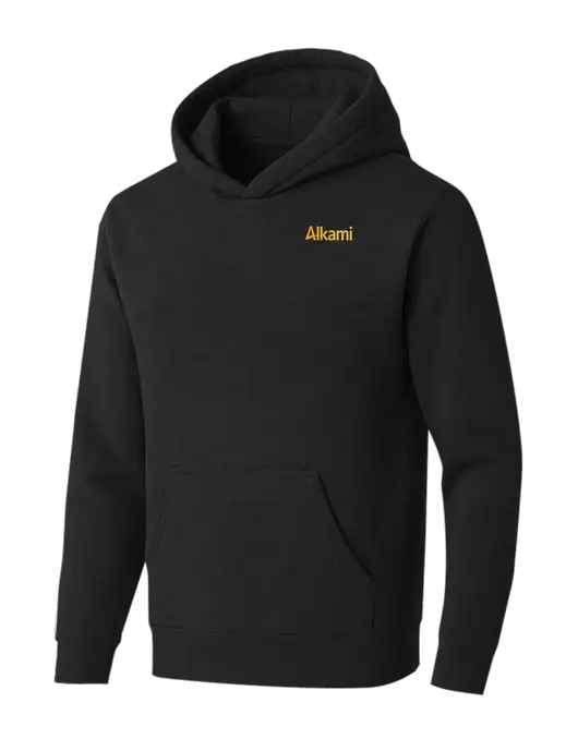 BELLA+CANVAS Black Heather Sponge Fleece Pullover Hoodie w/Alkami Logo