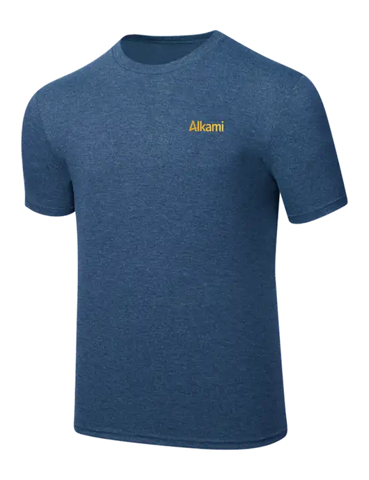 Simply Soft Heathered Navy 4.5oz  Poly/Combed Ring Spun Cotton T-Shirt w/Alkami Logo
