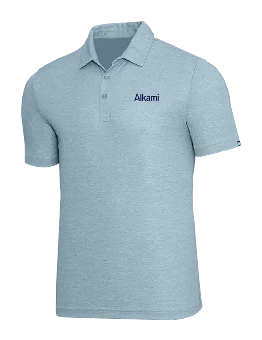 TravisMathew Light Blue Heather Oceanside Polo w/Alkami Logo