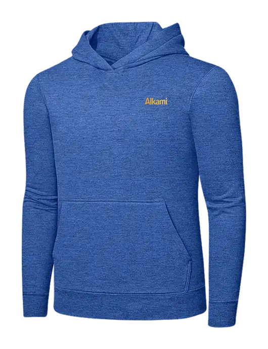 Heather Royal 7.8. oz Ring Spun Hooded Sweatshirt w/Alkami Logo