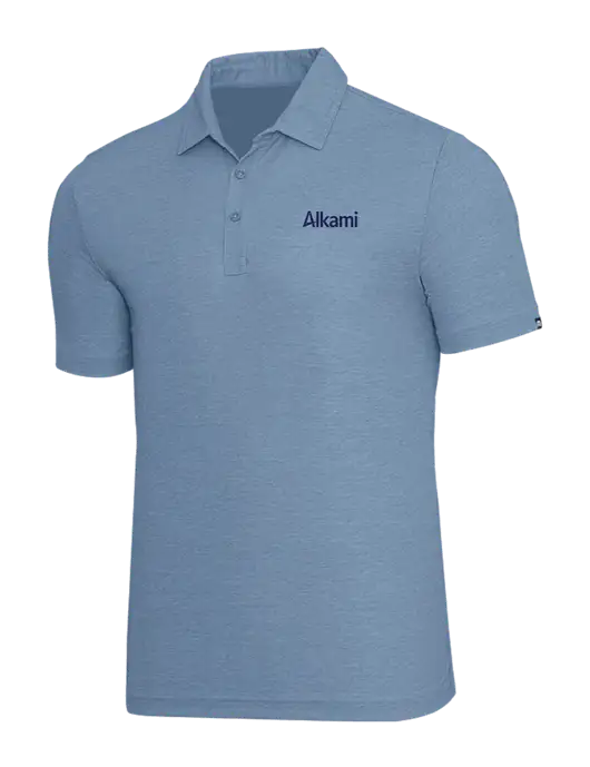 TravisMathew Slate Blue Heather Oceanside Polo w/Alkami Logo