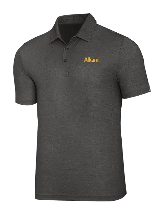 TravisMathew Black Heather Oceanside Polo w/Alkami Logo