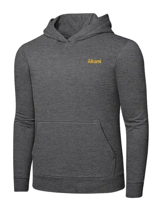 Graphite Heather 7.8. oz Ring Spun Hooded Sweatshirt w/Alkami Logo