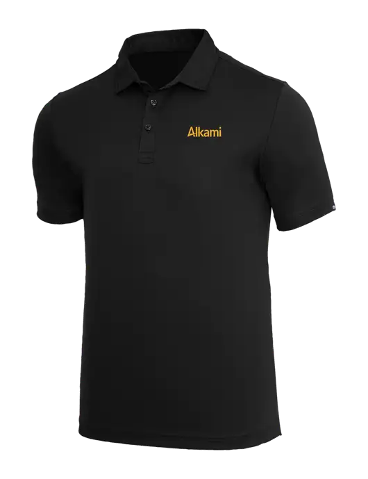 TravisMathew Black Coto Performance Polo w/Alkami Logo