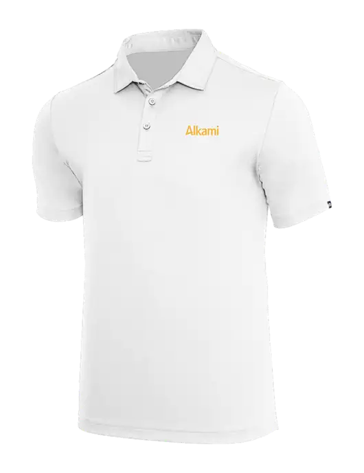TravisMathew White Coto Performance Polo w/Alkami Logo
