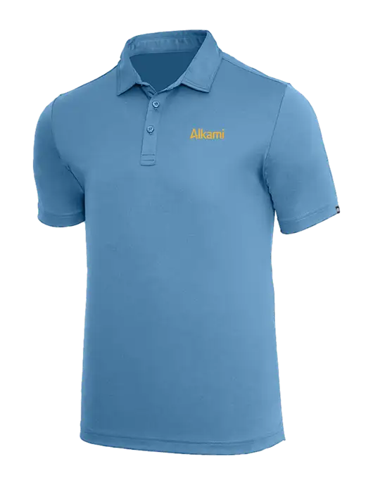 TravisMathew Dark Carolina Blue Coto Performance Polo w/Alkami Logo