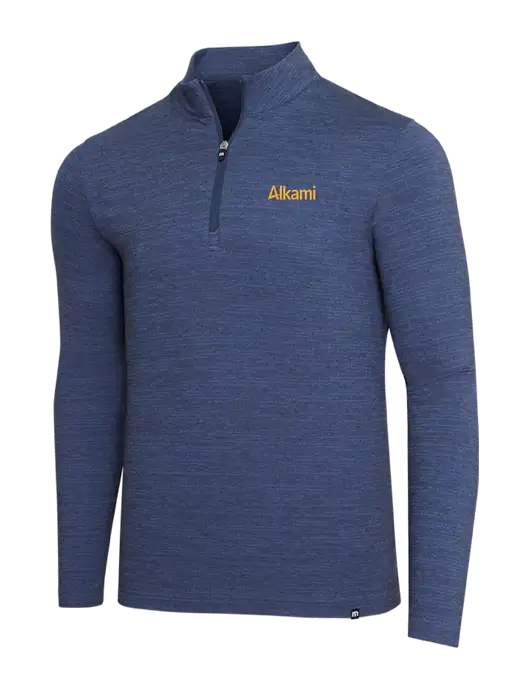 TravisMathew Navy Heather Crestview 1/4 Zip w/Alkami Logo