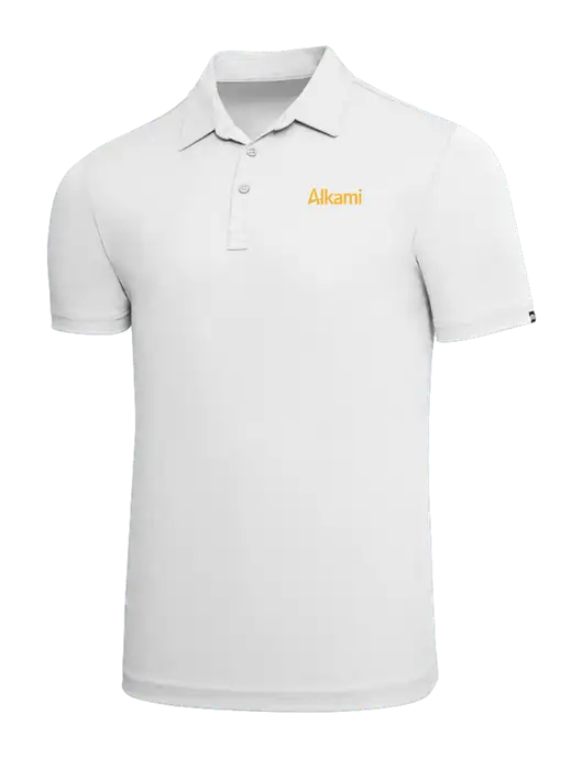 TravisMathew White Solid Oceanside Polo w/Alkami Logo