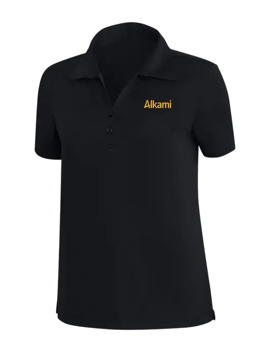 TravisMathew Black Womens Coto Performance Polo w/Alkami Logo