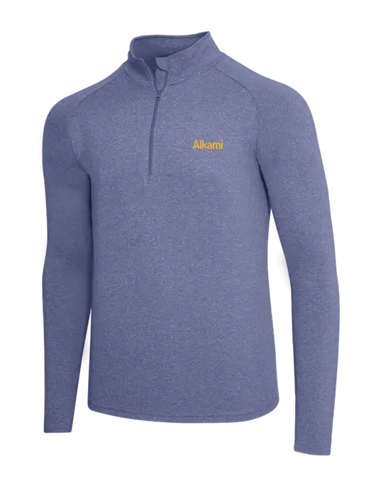 Navy Heather Sport Wick Stretch 1/4 Zip Pullover w/Alkami Logo