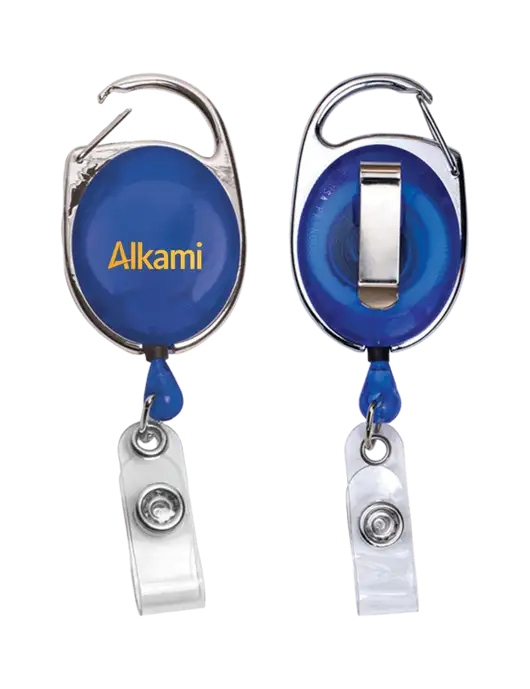 Royal Carabiner Style Badge Reel and Badge Holder w/Alkami Logo