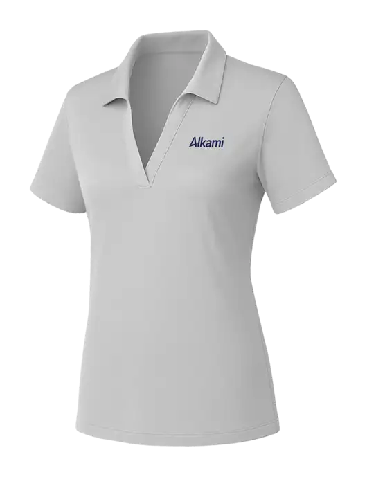 Womens Light Grey PosiCharge RacerMesh Polo w/Alkami Logo