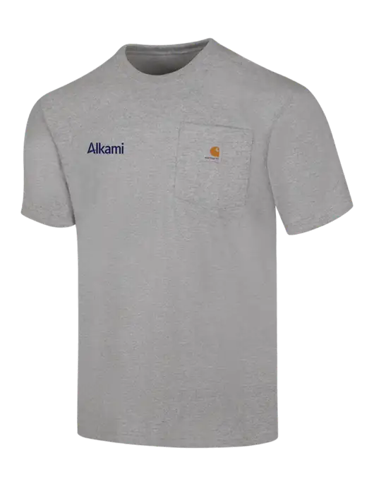 Carhartt Workwear Light Grey Heather Pocket Short Sleeve T-Shirt w/Alkami Logo