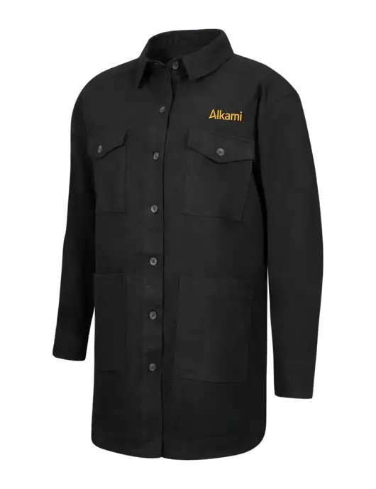 Mercer+Mettle Womens Black Long Sleeve Twill Overshirt w/Alkami Logo