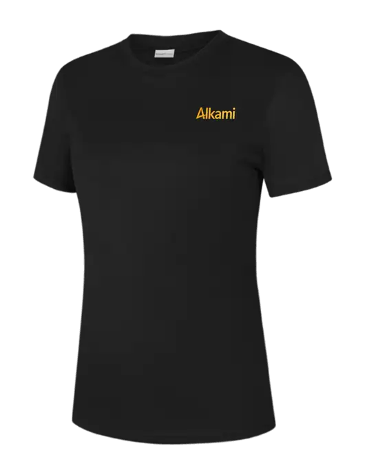  Womens Black PosiCharge Competitor Tee w/Alkami Logo