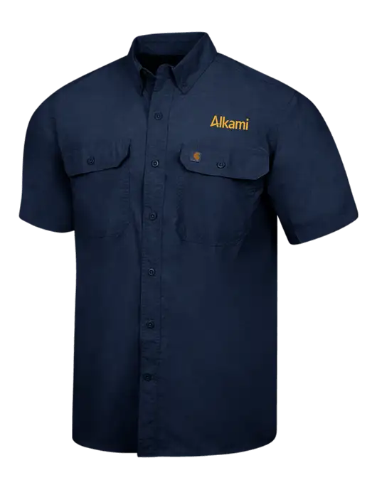 Carhartt Force Navy Solid Short Sleeve Shirt w/Alkami Logo
