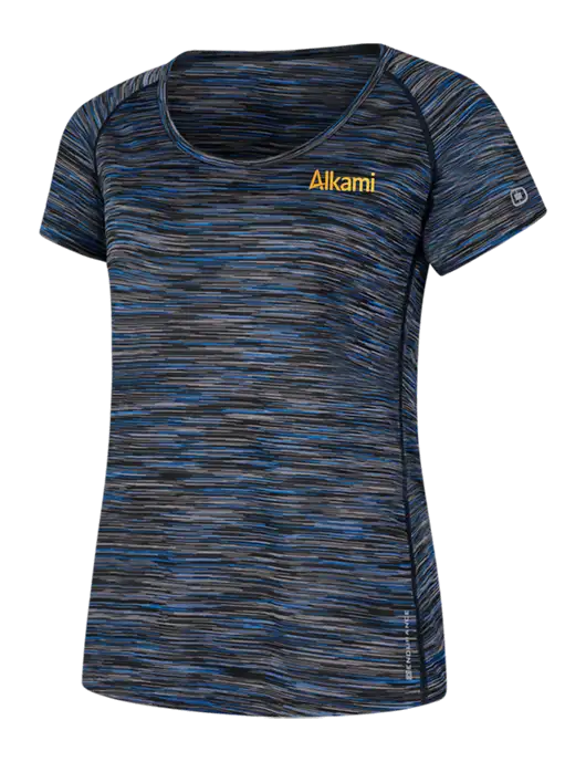 OGIO Womens Black/Royal Space Dye Verge Scoop Neck w/Alkami Logo