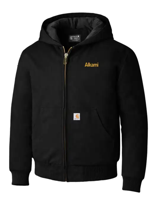 Carhartt Black Quilted-Flannel-Lined Duck Active Jacket w/Alkami Logo